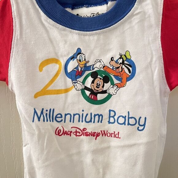 Vintage Walt Disney World 2000 Millennium Baby One Piece USA Size 6 Months - Picture 4 of 9